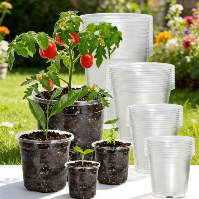 Thickened Transparent Nursery Pots (18/13/10/9cm), 36-Pack — Multi-Size Plastic Set with Drainage Holes, Ideal for Plant Division & Propagation